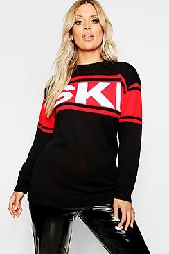 Boohoo Plus Ski Oversized Jumper
