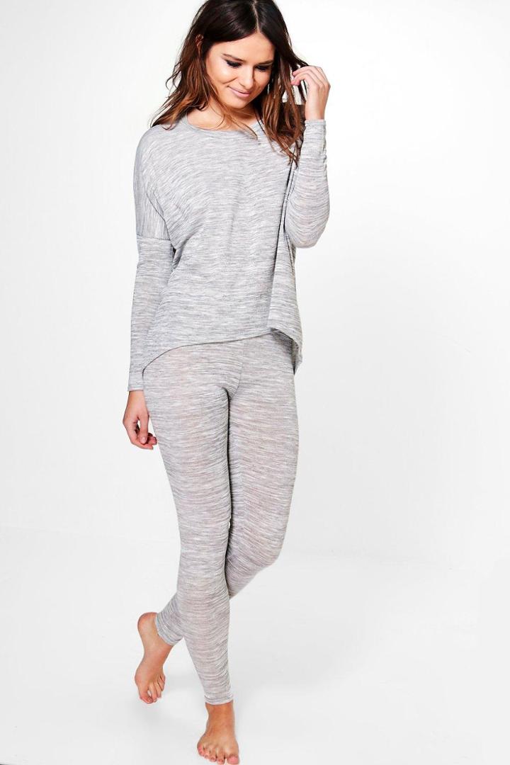 Boohoo Abigail Oversized Jumper & Leggings Loungewear Set Grey