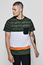 Boohoo Printed Colour Block T-shirt
