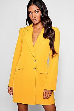 Boohoo Volume Sleeve Blazer Dress
