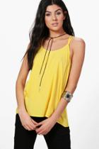 Boohoo Annabel Woven Strappy Cami Yellow