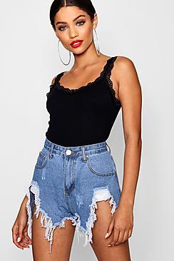 Boohoo Megan Lace Trim Cami Vest