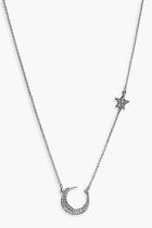 Boohoo Horn & Star Simple Silver Necklace