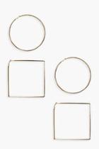 Boohoo Oversized Square & Hoop Earring Multipack