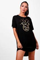 Boohoo Cerys Bride Squad Glitter Sleep Tee