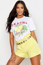 Boohoo Peachy Slogan T-shirt