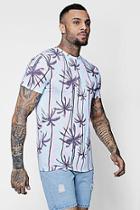 Boohoo Palm Print Sublimation Muscle Fit T-shirt