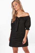 Boohoo Plus Lisa Off The Shoulder Dress Black