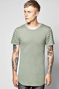 Boohoo Biker Panel T Shirt With Scoop Hem