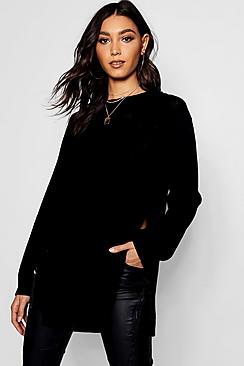 Boohoo Tall Side Split Moss Stitch Jumper