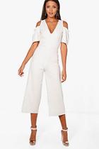 Boohoo Tall Emily Cold Shoulder Culotte Jumpsuit