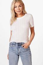 Boohoo Tia Basic Washed Ribbed Tee
