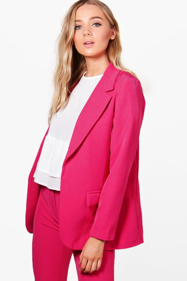 Boohoo Ella Premium Tailored Blazer Cerise