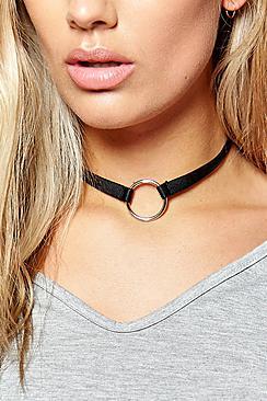 Boohoo Plus Aliza Ring Detail Choker