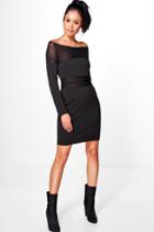 Boohoo Alana Panel Detail Dress Black