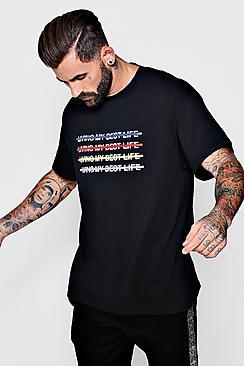 Boohoo Oversized T-shirt With Rainbow And Slogan Design