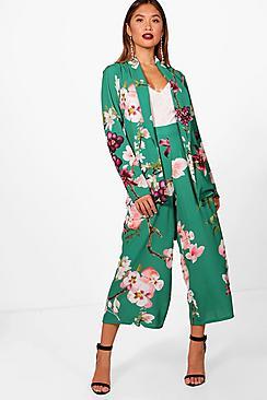 Boohoo Lana Oriental Belted Woven Blazer