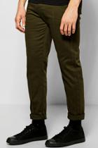 Boohoo Skinny Smart Joggers With Cuff Detail Khaki