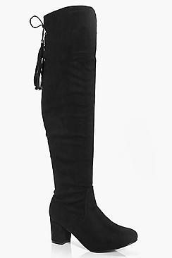Boohoo Tilly Low Block Heel Over The Knee Boot