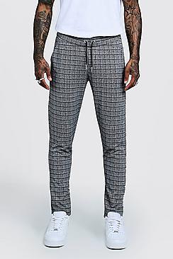 Boohoo Window Pane Check Smart Jogger Trouser