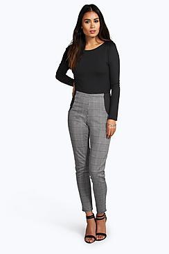 Boohoo Anya Dogtooth Side Panel Scuba Leggings