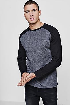Boohoo Long Sleeve Raglan Contrast T-shirt