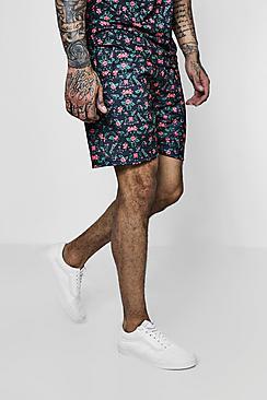 Boohoo Ditsy Print Co-ord Jersey Mid Shorts