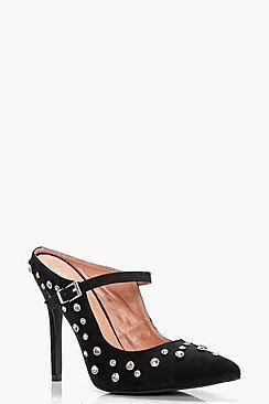 Boohoo Lily Embellished Stiletto Court Mule