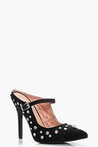 Boohoo Lily Embellished Stiletto Court Mule