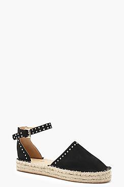 Boohoo Evelyn Studded Ankle Band Espadrilles