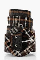 Boohoo Check O-ring Buckle Belt