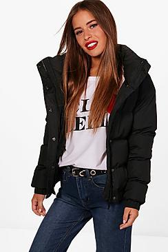 Boohoo Petite Hollie Large Collar Padded Coat