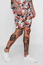 Boohoo Vintage Floral Drawstring Satin Short Co-ord