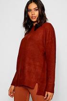 Boohoo Split Front Drop Shoulder Jumper