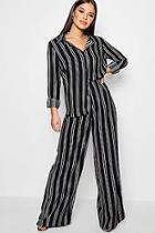Boohoo Petite Lucie Stripe Chiffon Co-ord Trousers