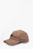 Boohoo 3d Man Embroidery Suedette Cap