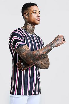 Boohoo Vertical Stripe Print T-shirt