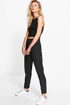 Boohoo Petite Kate Stripe Tapered Trouser