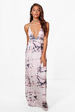 Boohoo Maya Tie Dye Plait Detail Maxi Dress