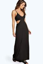 Boohoo Milly Cut Out Strappy Maxi Dress Black