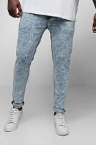 Boohoo Big And Tall Acid Wash Skinny Fit Jeans