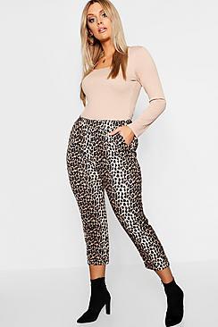 Boohoo Plus Leopard Tailored Trouser