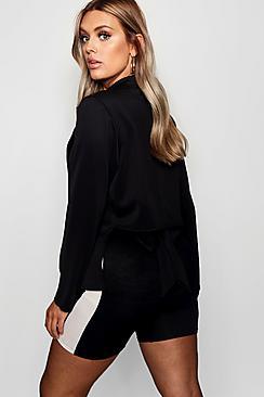 Boohoo Plus Zoe Bow Back Blazer