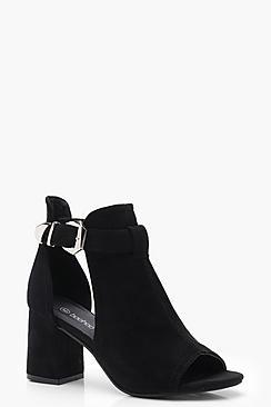 Boohoo Imogen Buckle Cut Work Shoe Boots