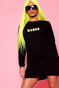 Boohoo Woman Print Sweat Dress