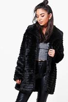 Boohoo Evelyn Black Faux Fur Coat