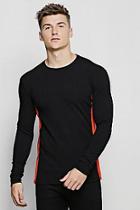 Boohoo Ribbed Crew Neck Jumper With Side Tape