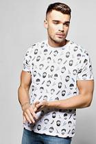 Boohoo All Over Barber Shop Print T Shirt