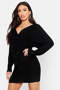 Boohoo Wrap Knitted Dress