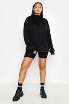 Boohoo Plus Turtle Neck Seam Detail Sweater